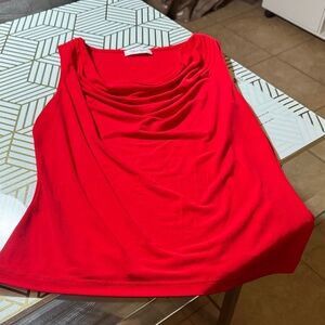 Calvin Klein Scarlet Draped Tank Top
